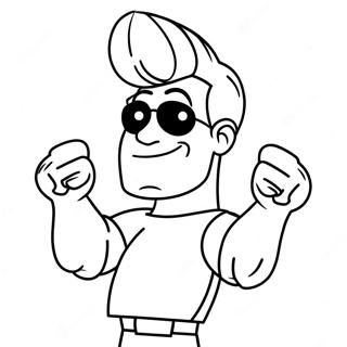 Pagina Para Colorir Do Johnny Bravo Em Uma Pose Engracada 37727-31386