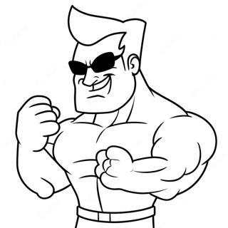 Pagina Para Colorir Do Johnny Bravo Em Uma Pose Engracada 37727-31388