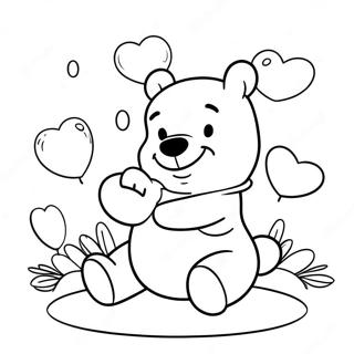 Pagina Para Colorir Do Winnie The Pooh Fofo Com Coracoes 37857-31491