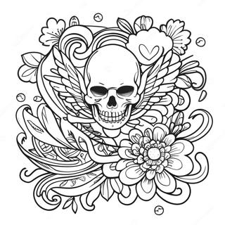 Pagina Para Colorir De Designs De Tatuagem Tradicional Americana Vintage 37977-31594