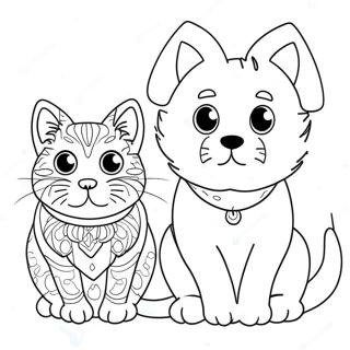 Pagina Para Colorir De Gato E Cachorro Para Adultos 37986-31600