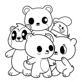 Urso Sombrio Com Amigos Pagina Para Colorir 38067-31674