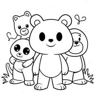 Urso Sombrio Com Amigos Pagina Para Colorir 38067-31675