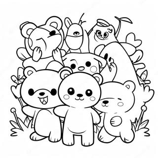 Urso Sombrio Com Amigos Pagina Para Colorir 38067-31676