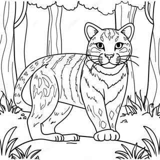 Pagina Para Colorir De Felino Majestoso Na Floresta 38227-31794