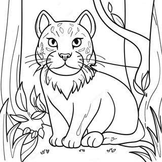 Pagina Para Colorir De Felino Majestoso Na Floresta 38227-31795