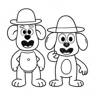 Pagina Para Colorir De Wallace E Gromit Com Chapeus Engracados 38247-31806