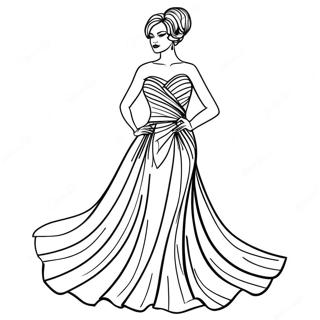 Pagina Para Colorir De Moda De Vestido De Noite Elegante 38417-31959