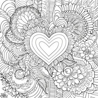 Pagina Para Colorir Do Mandala Intricado Do Coracao De Rosa 38577-32080