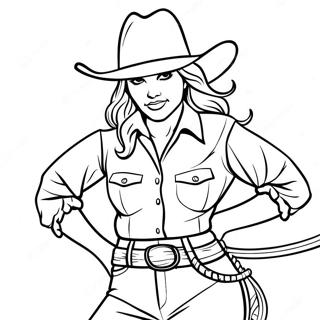 Cowgirl Realista Páginas Para Colorir