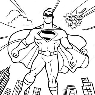 Pagina Para Colorir Do Dia Dos Pais Super Heroi Feliz 38917-32332