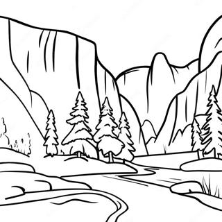 Pagina Para Colorir Do Vale Majestoso De Yosemite 38987-32385