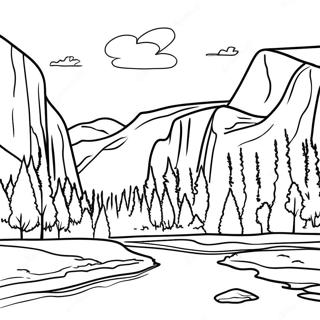 Pagina Para Colorir Do Vale Majestoso De Yosemite 38987-32387