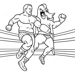 Pagina Para Colorir Do Lutador Da Wwe Pulando Em Um Oponente 39037-32432