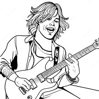 Pagina Para Colorir Guitarrista De Rock N Roll 39137-32493