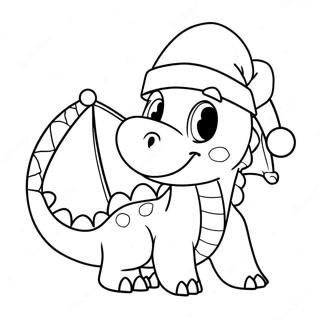 Pagina Para Colorir Do Dragao Festivo Com Chapeu De Papai Noel 39158-32513