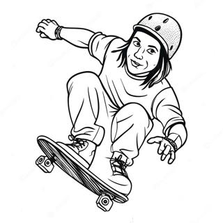 Pagina Para Colorir Do Skateboarder Thrasher Realizando Truques 39298-32626