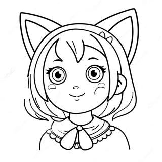 Pagina Para Colorir Garota Anime Fofa Com Orelhas De Gato 392-313