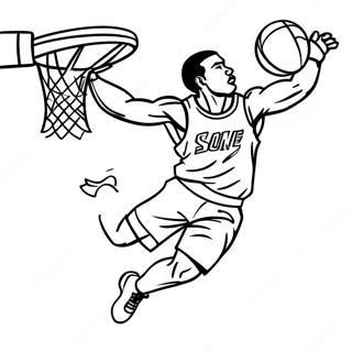 Jogador De Basquete Enterrando Pagina Para Colorir 39428-32745