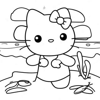 Pagina Para Colorir Do Dia De Praia Da Hello Kitty Fofa 39448-32741