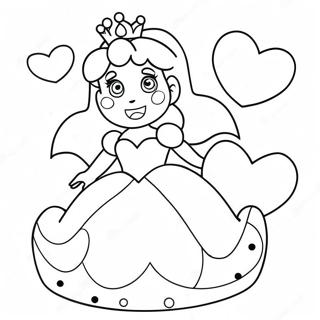 Pagina Para Colorir Princesa Peach Com Coracoes 39618-32883