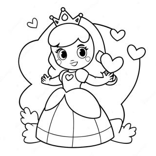 Pagina Para Colorir Princesa Peach Com Coracoes 39618-32884