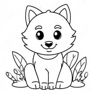 Lobo Kawaii Fofo Páginas Para Colorir