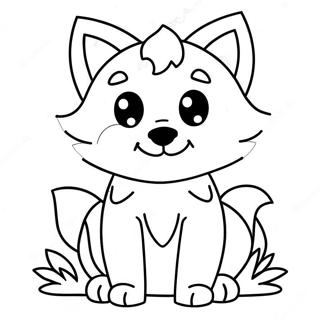 Pagina Para Colorir Lobo Kawaii Fofo 39647-32906