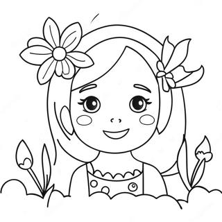 Pagina Para Colorir De Menina Bonita E Fofa Com Flores 39698-32944