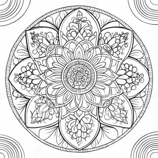 Pagina Para Colorir De Mandala De Flores Dificil 39717-32954