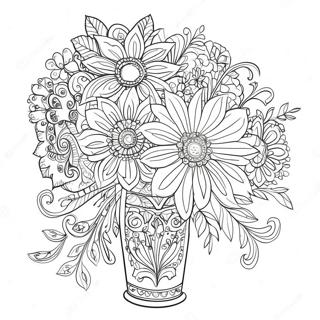 Pagina Para Colorir De Buque De Flores Intricado 39718-32959