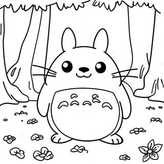 Pagina Para Colorir Totoro Fofo Na Floresta 3981-3221