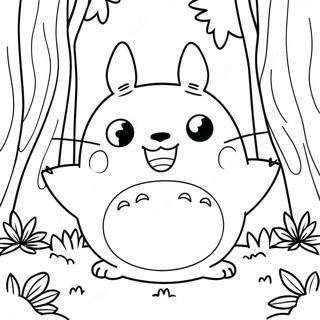 Pagina Para Colorir Totoro Fofo Na Floresta 3981-3223