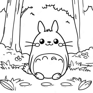 Pagina Para Colorir Totoro Fofo Na Floresta 3981-3224