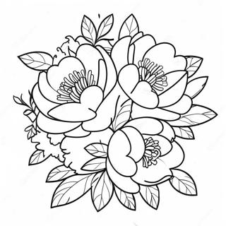 Pagina Para Colorir Do Lindo Buque De Peonias 39898-33103