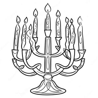 Menorá De Hanukkah Páginas Para Colorir