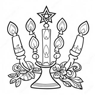 Pagina Para Colorir Da Menora Decorativa De Hanukkah 39998-33181