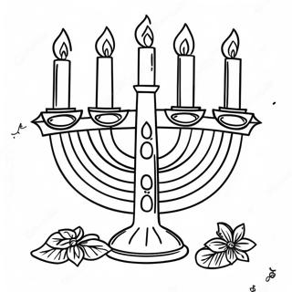 Pagina Para Colorir Da Menora Decorativa De Hanukkah 39998-33182