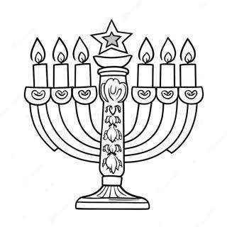 Pagina Para Colorir Da Menora Decorativa De Hanukkah 39998-33183