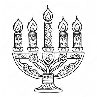 Pagina Para Colorir Da Menora Decorativa De Hanukkah 39998-33184