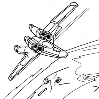 Pagina Para Colorir Do X Wing Starfighter Em Voo 40048-33215