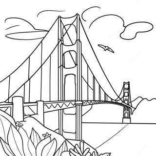 Pagina Para Colorir Ponte Golden Gate Ao Por Do Sol 40098-33257