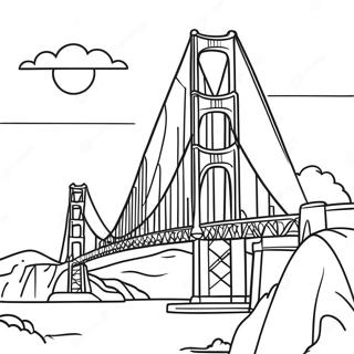 Pagina Para Colorir Ponte Golden Gate Ao Por Do Sol 40098-33258