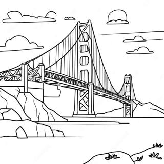 Pagina Para Colorir Ponte Golden Gate Ao Por Do Sol 40098-33259