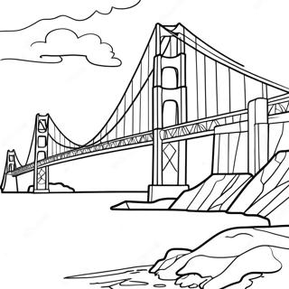 Pagina Para Colorir Ponte Golden Gate Ao Por Do Sol 40098-33260