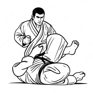 Pagina Para Colorir Lutador De Jiu Jitsu Em Acao 40108-33266