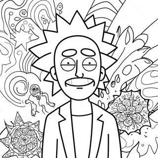 Rick Sanchez Com Padroes Psicodelicos Pagina Para Colorir 40138-33298