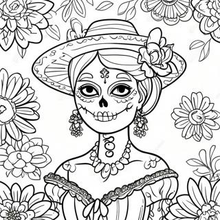 Pagina Para Colorir Catrina Colorida Do Dia Dos Mortos 402-321