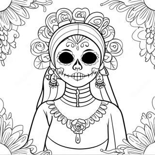 Pagina Para Colorir Catrina Colorida Do Dia Dos Mortos 402-323