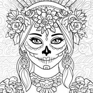 Pagina Para Colorir Catrina Colorida Do Dia Dos Mortos 402-324